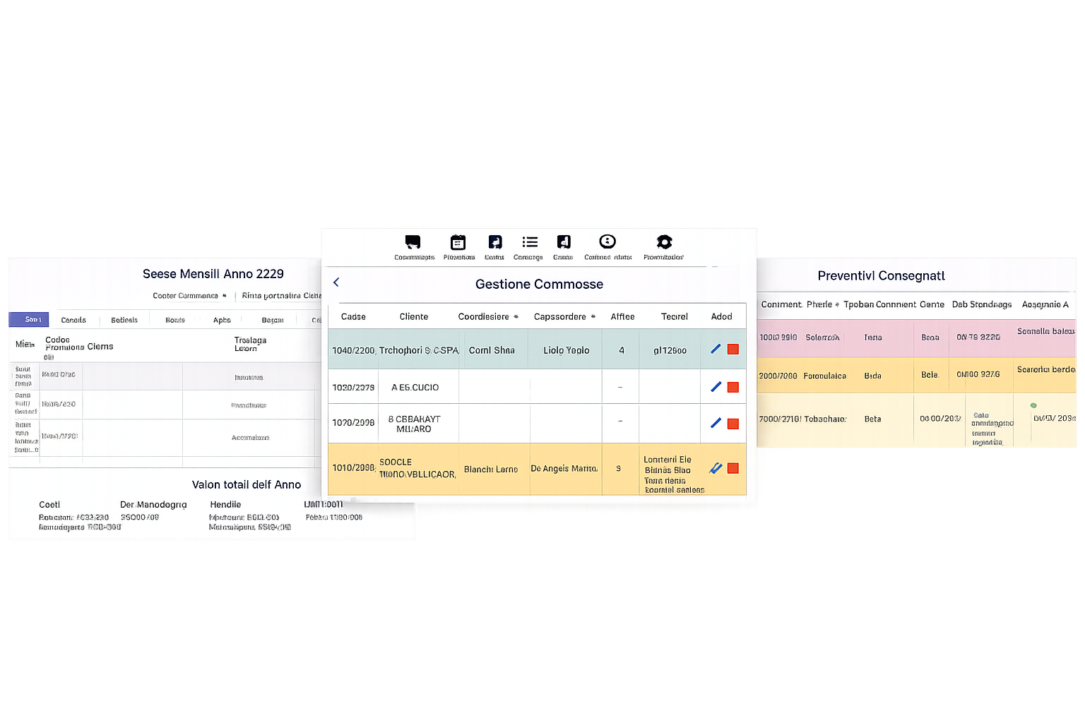 Dashboard della piattaforma completa per imprese che lavorano a commessa